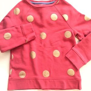 Boden Polka Dot Pink Sweatshirt Gold 9-10y